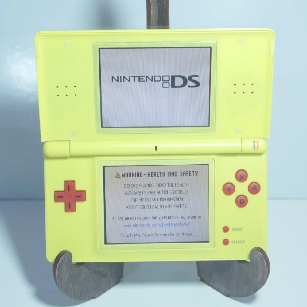 Nintendo DS Lite Mimikyu Yellow & Red Handheld System with Charger & Stylus Pen